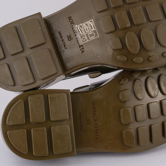 Bottega Veneta Monsieur Patent Leather Loafers, Dark Olive Green, EU 36 / US 6 - Picture 7 of 12